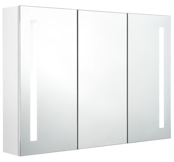 LED Bathroom Mirror Cabinet 89x14x62 cm Shining White