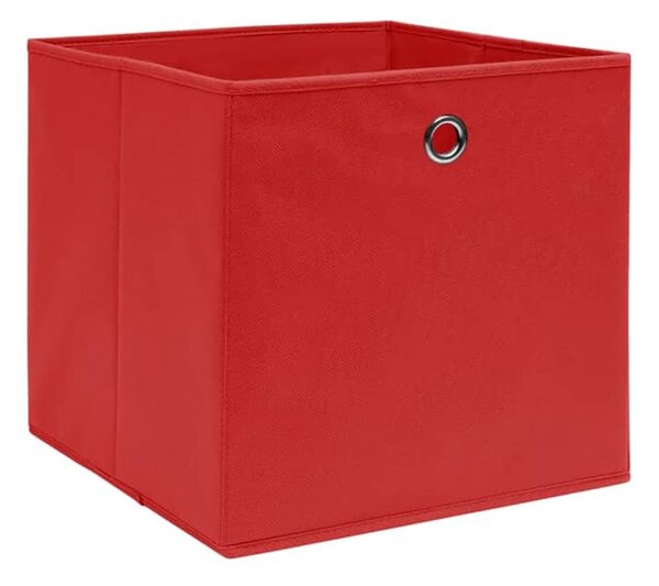 Storage Boxes 4 pcs Non-woven Fabric 28x28x28 cm Red