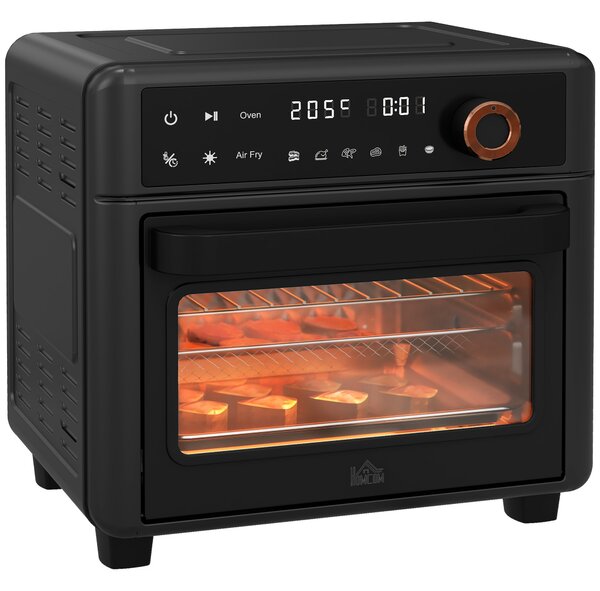 HOMCOM Air Fryer Oven, 13L Mini Oven, Multifunction Countertop Convection Oven with 12 Presets, Adjustable Temp and Time, 1200W