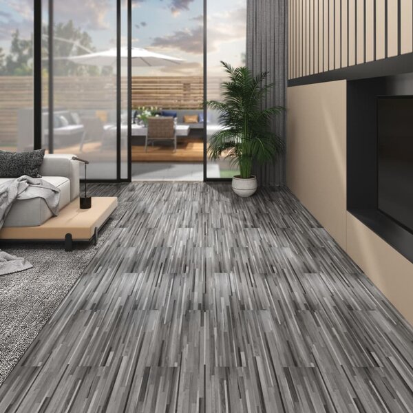 PVC Flooring Planks 5.02 m² 2 mm Self-adhesive Striped Grey