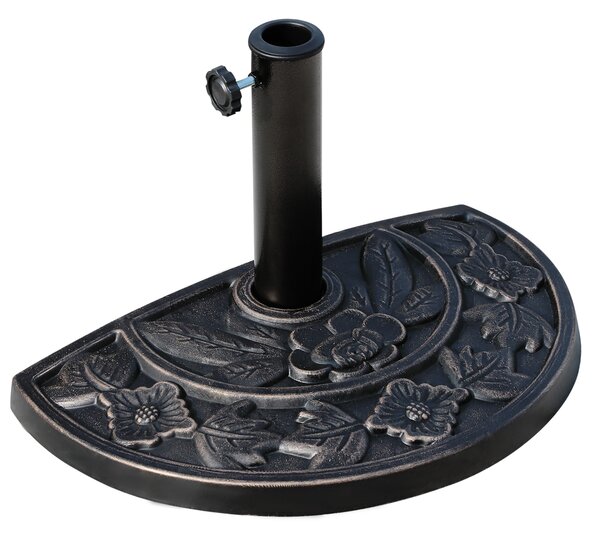 Outsunny Elegant Parasol Base: Heavy-Duty, Weather-Resistant Resin, Stylish Bronze Design