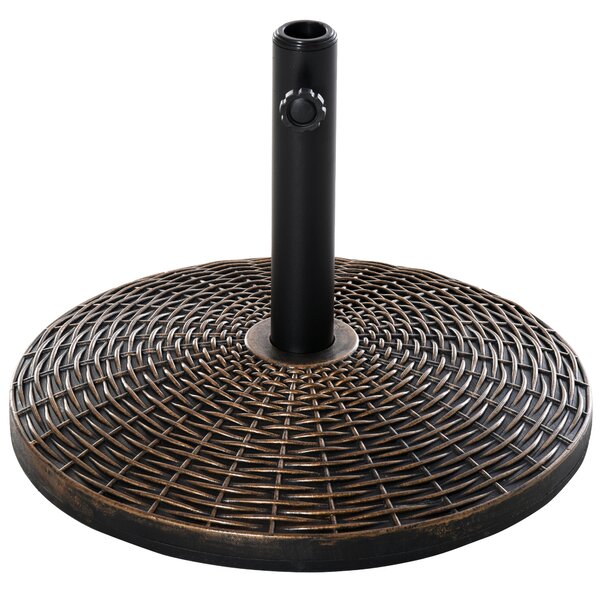 Outsunny Patio Parasol Base: Weighted 25kg Stand for Outdoor Umbrellas, Weather-Resistant, Jet Black Aosom UK