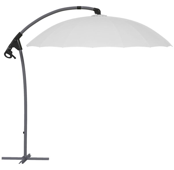Outsunny Waterproof Cantilever Parasol: 2.7m UV-Protective Shade with Sturdy Cross Base, Adjustable Tilt, Grey Aosom UK
