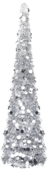 Pop-up Artificial Christmas Tree Silver 150 cm PET