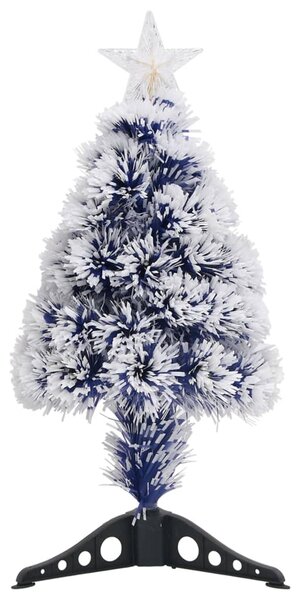 Artificial Pre-lit Christmas Tree White&Blue 64 cm Fibre Optic