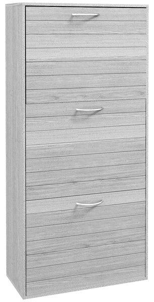 HOMCOM Shoe Storage Cabinet with 3 Flip Drawers, Narrow and Slim, 12 Pair of Shoes Organizer for Hallway, Entryway Aosom UK