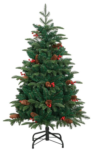 Artificial Hinged Christmas Tree with Cones and Berries 150 cm