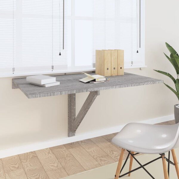 Folding Wall Table Grey Sonoma 100x60x56 cm Engineered Wood