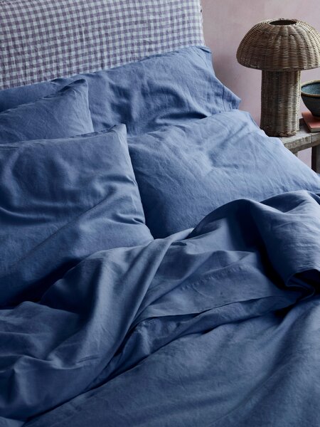 Blueberry Linen Blend Pillowcases (Pair) | Square | Piglet in Bed