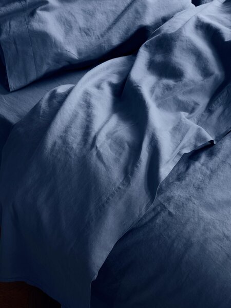 Blueberry Linen Blend Flat Sheet | Single | Piglet in Bed
