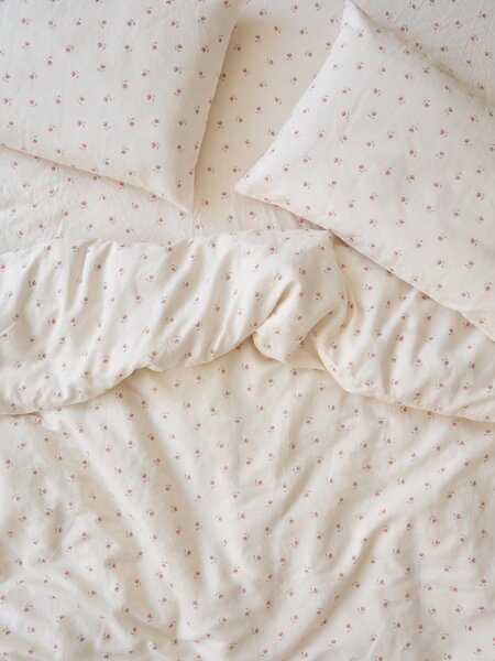 Pearl Posy Bud Linen Blend Duvet Cover | Single | Piglet in Bed