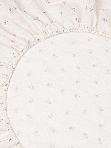 Pearl Posy Bud Linen Blend Fitted Sheet | Single | Piglet in Bed