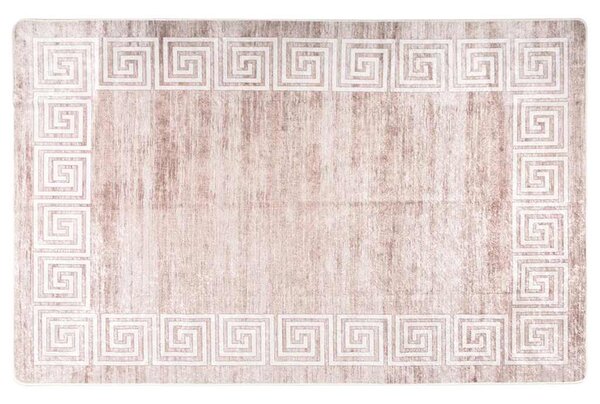 Corwin 150cm Polyester Washable Anti-Slip Rug In Beige And Gold