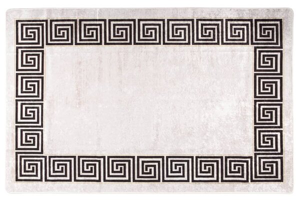 Corwin 150cm Polyester Washable Anti-Slip Rug In Light Beige And Black