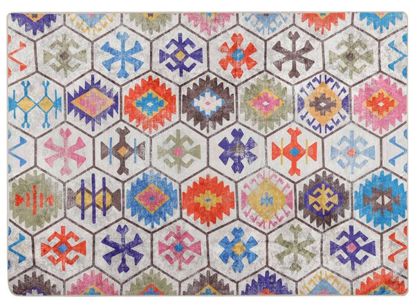 Corwin 150cm Polyester Washable Anti-Slip Rug In Multicolour