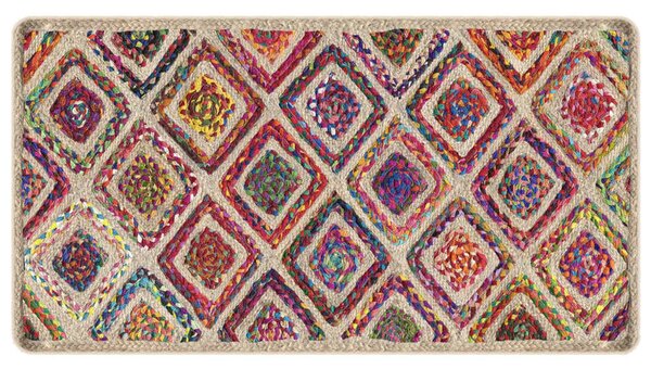 Corwin 150cm Polyester Washable Anti-Slip Rug In Multicolour And Natural