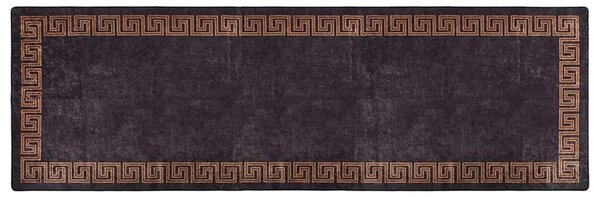 Corwin 300cm Polyester Washable Anti-Slip Rug In Black And Brown