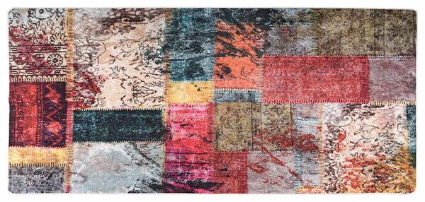 Corwin 300cm Polyester Washable Anti-Slip Rug In Patchwork Pattern