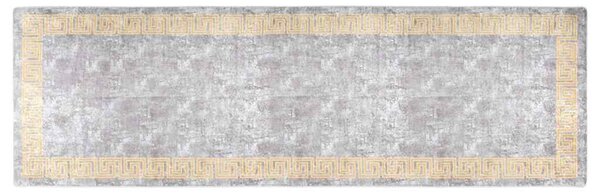 Corwin 300cm Polyester Washable Anti-Slip Rug In Grey And Gold