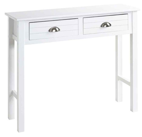 Carthage Wooden Console Table With 2 Drawers In White
