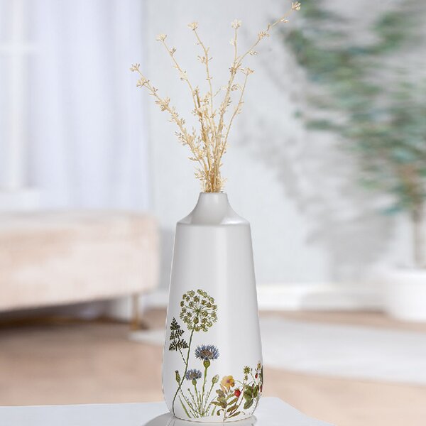 Camarillo Ceramic Flower Cone Vase In White