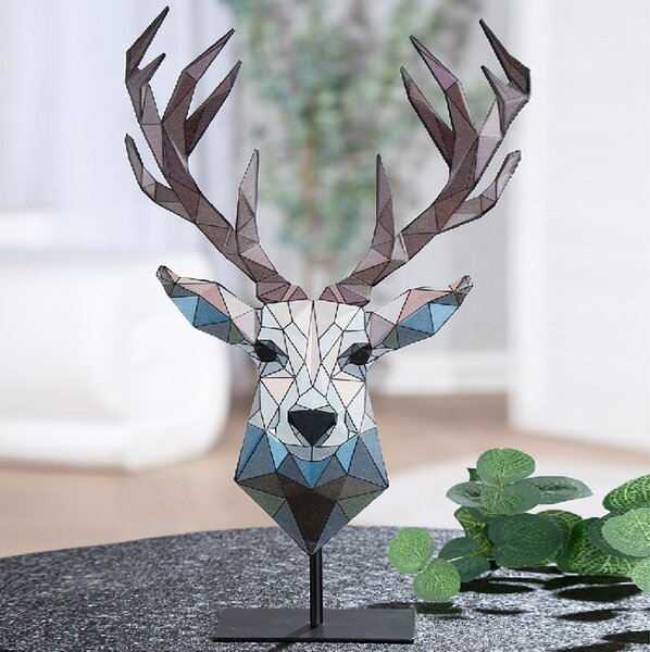Sanger Metal Deer Sculpture In Multicolour