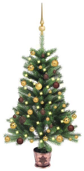 Artificial Pre-lit Christmas Tree with Ball Set 65 cm Green