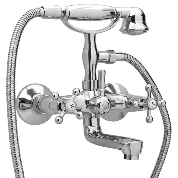 Arcadia Wall Mounted Bath Shower Mixer Tap With Shower Kit - Chrome