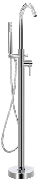 Apex Freestanding Bath Shower Mixer Tap With Shower Kit - Silver