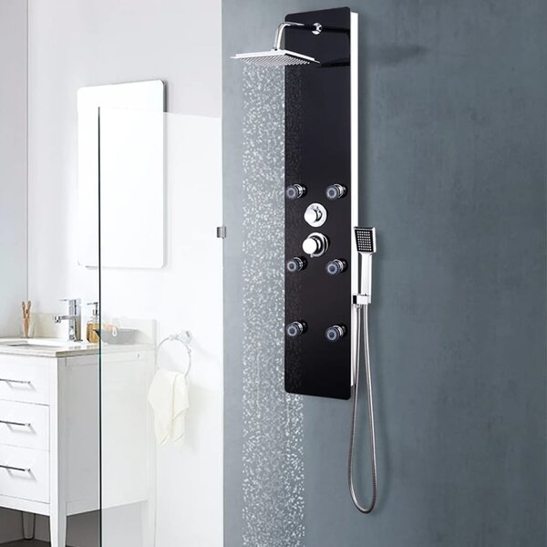 Armentia 3 Modes Shower Panel System With Shower Kit 1300mm Height - Black