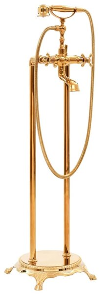 Angers Freestanding Bath Shower Mixer Tap With Shower Kit - Gold