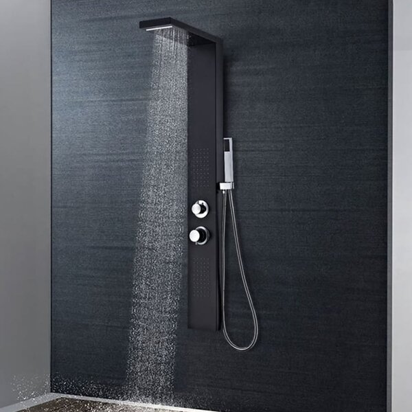 Appleton 4 Modes Shower Panel System With Shower Kit 1300mm Height - Black