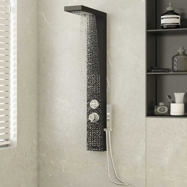 Appleton 4 Modes Shower Panel System With Shower Kit 1140mm Height - Black