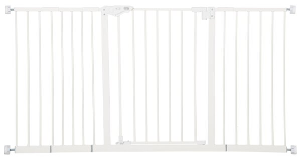 PawHut Pet Gate: Adjustable Pressure Fit with Auto-Close Door for Furry Friends, 74-148cm Wide, Pristine White