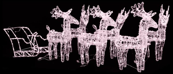 Reindeers & Sleigh Christmas Decoration 320 LEDs Acrylic