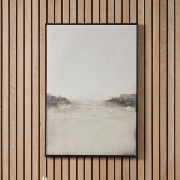 Grey and White Abstract Framed Canvas Grey/White