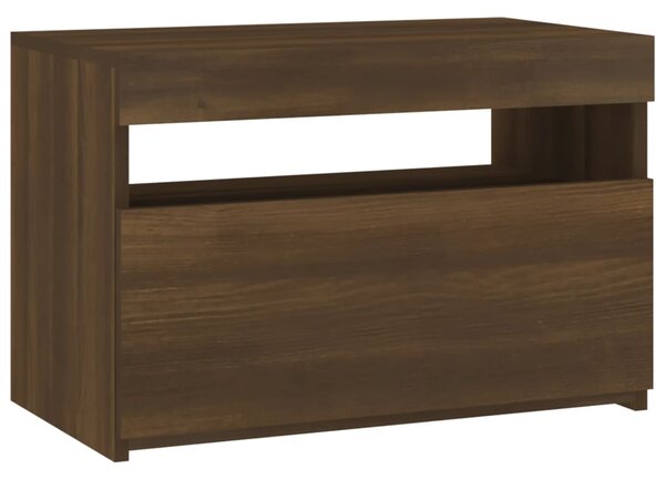 TV Cabinet with LED Lights Brown Oak 60x35x40 cm