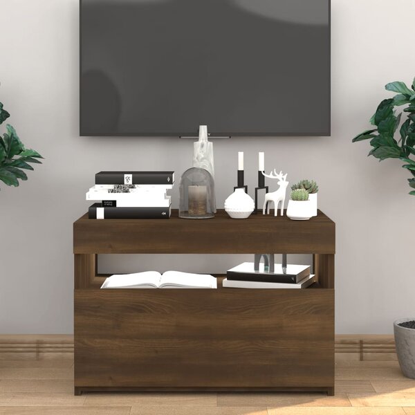 TV Cabinet with LED Lights Brown Oak 60x35x40 cm