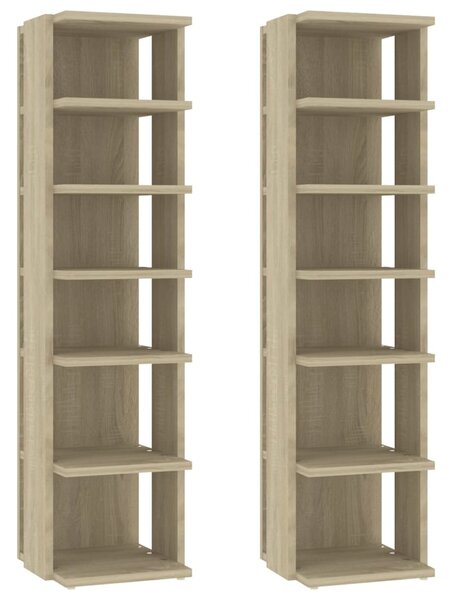 Shoe Cabinets 2 pcs Sonoma Oak 27.5x27x102 cm