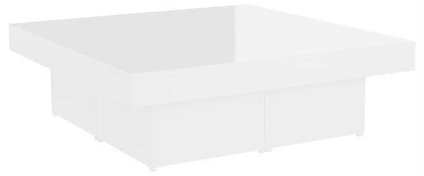 Coffee Table High Gloss White 90x90x28 cm Engineered Wood