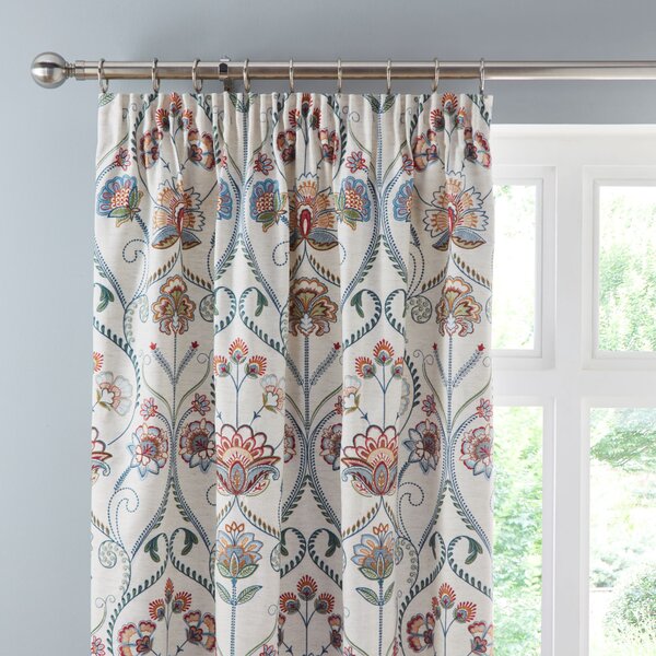Evelyn Natural Pencil Pleat Curtains Natural