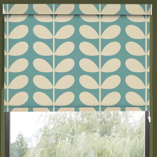 Orla Kiely Jumbo Solid Stem Made to Measure Blackout Roller Blind Duckegg