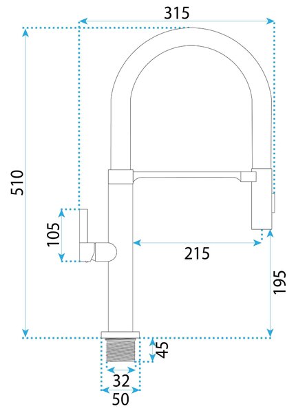 Kitchen faucet REA Lago Titan