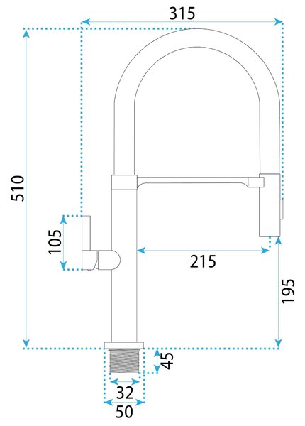 Kitchen faucet REA Lago Chrome