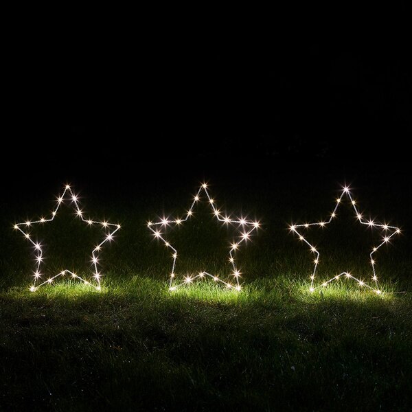 3 Christmas Star Stake Lights