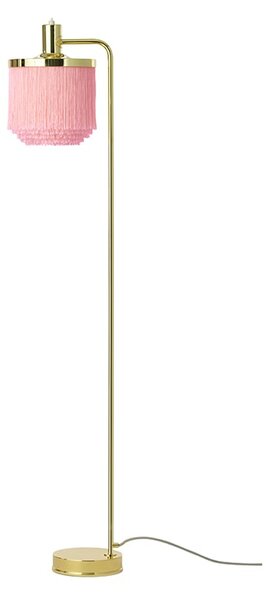 Warm Nordic Fringe floor lamp Pale pink, brass plated steel