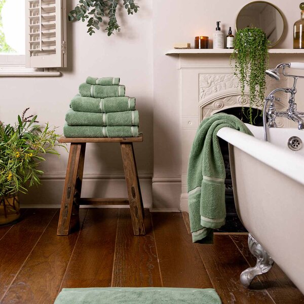 Piglet Meadow Green Cotton Towels Size Bath Sheet