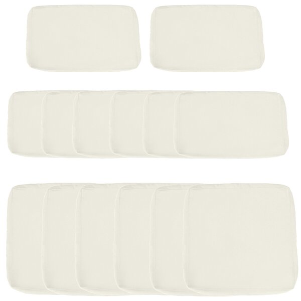 Outsunny Garden Rattan Sofa Seat Cushion Covers Replacement Outdoor, No Cushion Included, Beige