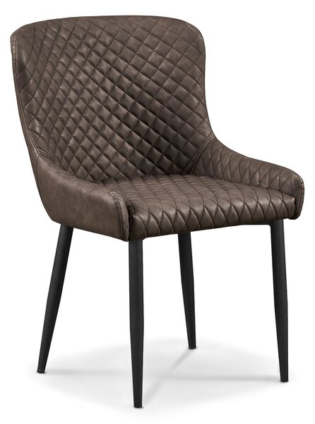 Brooklyn Faux Leather Dining Chair | Grey or Brown | Roseland