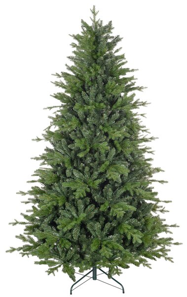 HOMCOM 7ft Artificial Christmas Tree with 2445 Tips, Metal Base, Realistic Hinged Xmas Tree for Home Office, Green